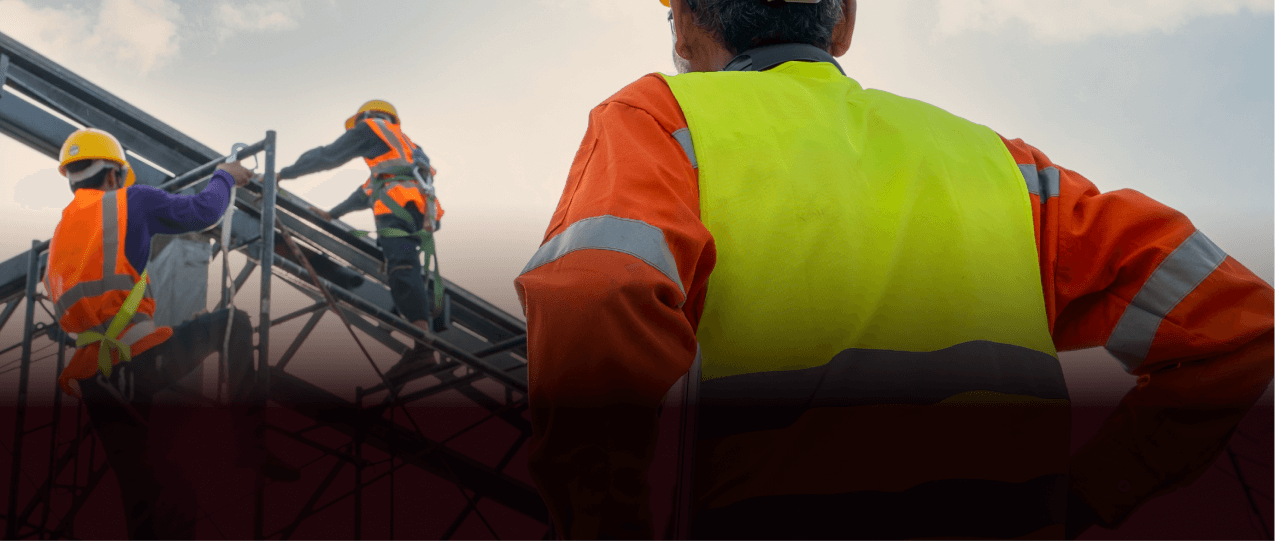 Construction employees planning on a site
