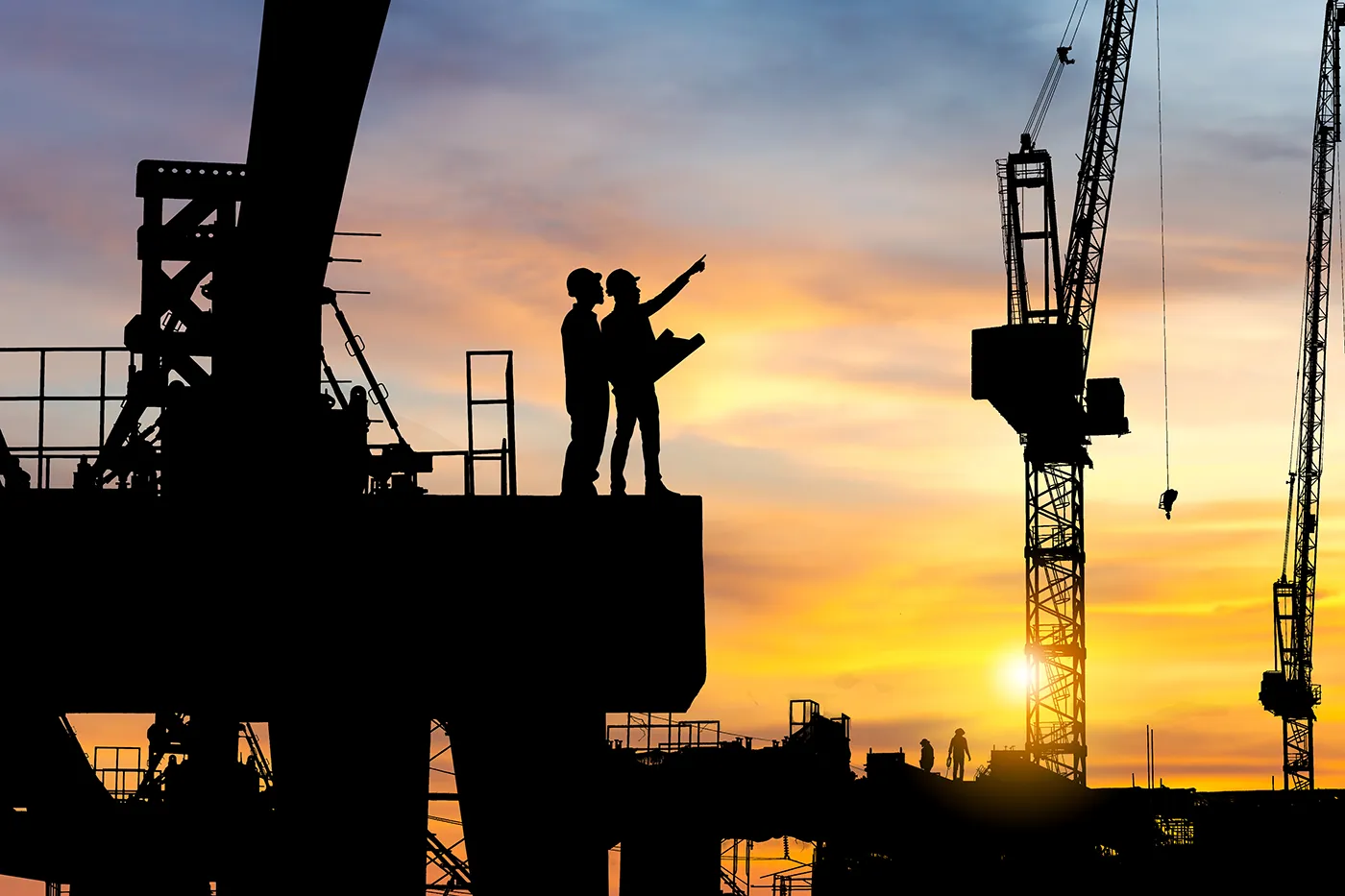 Workers on a building site
