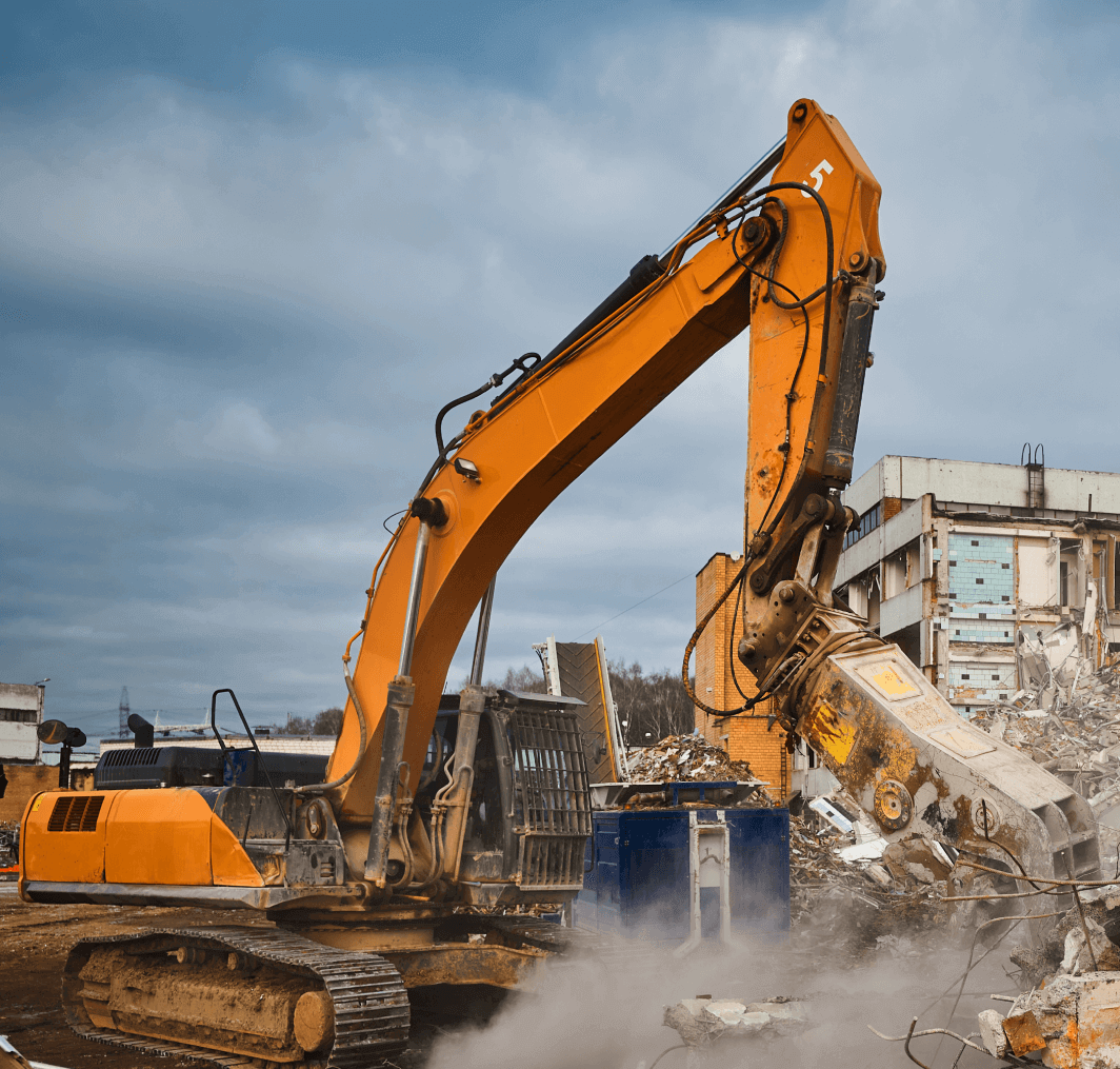 Dozer demolition work