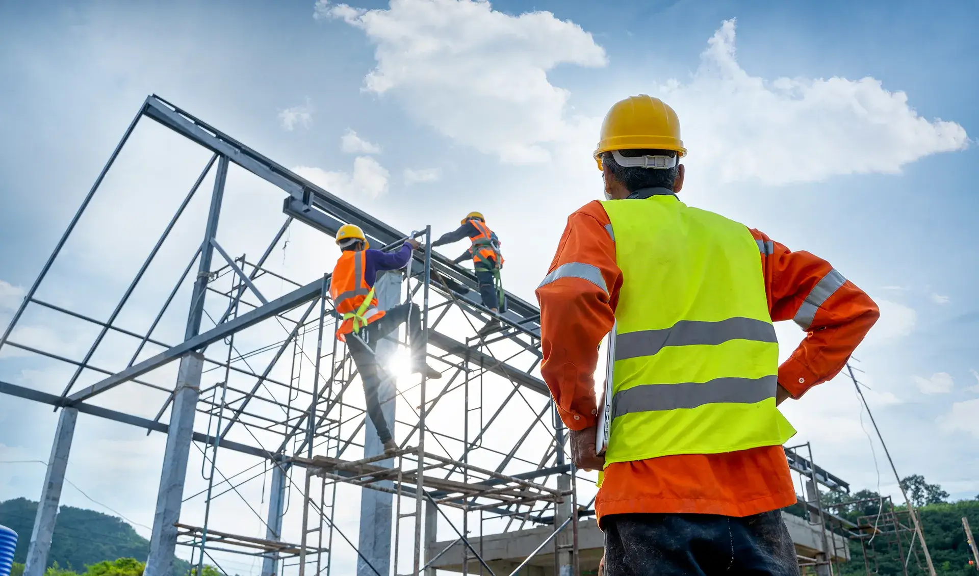 Men working at a construction site