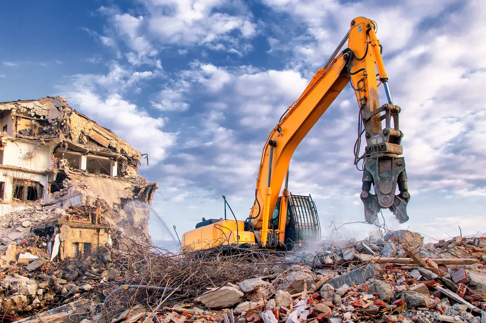 Dozer demolition work